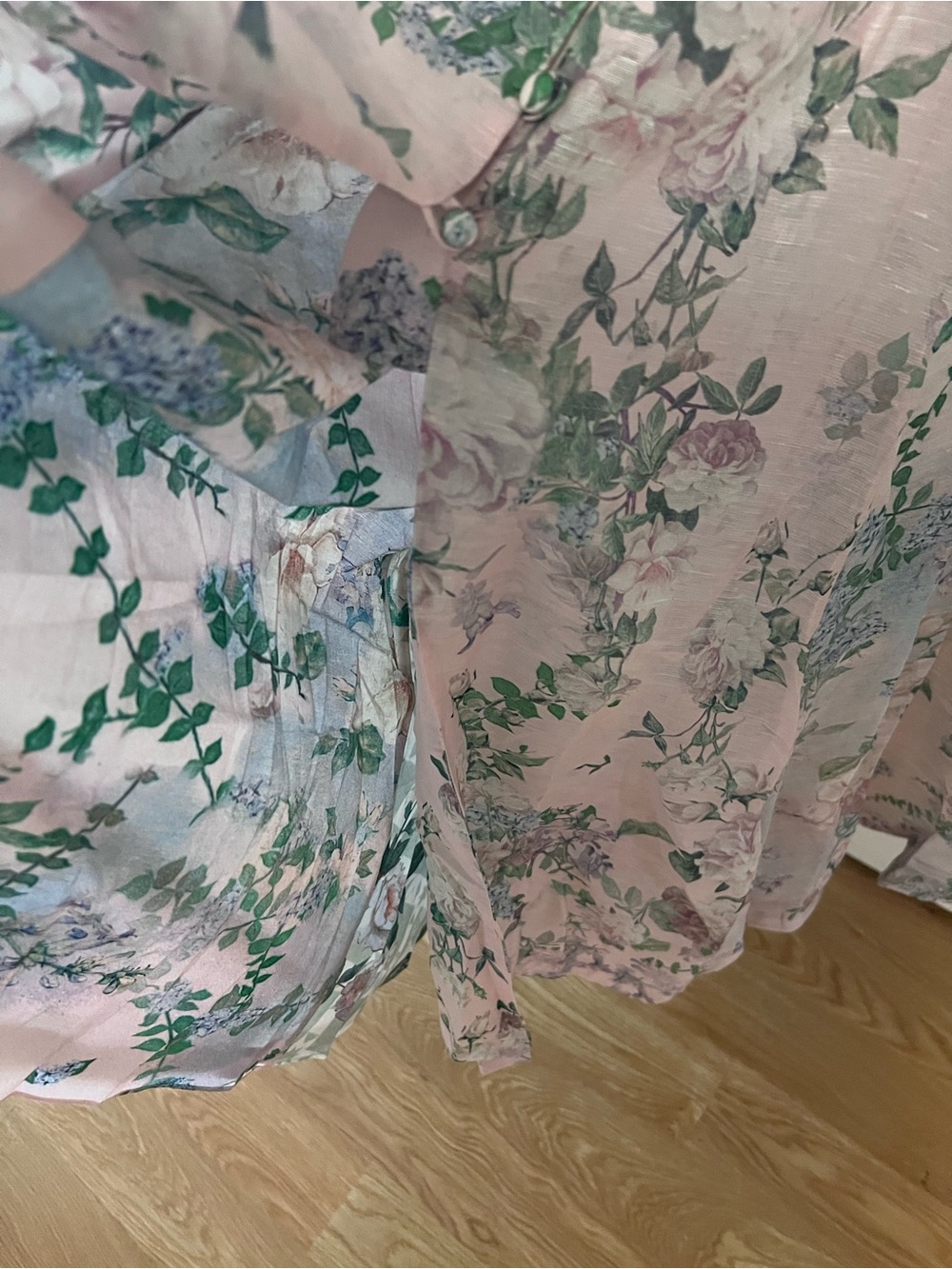Rare Camilla Pastel Floral Spaghetti-Strap Midi Dress in Cream, Green, Blue - Picture 15 of 15